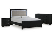 Raechalla Queen Upholstered Panel Bed 3PC Bedroom Set