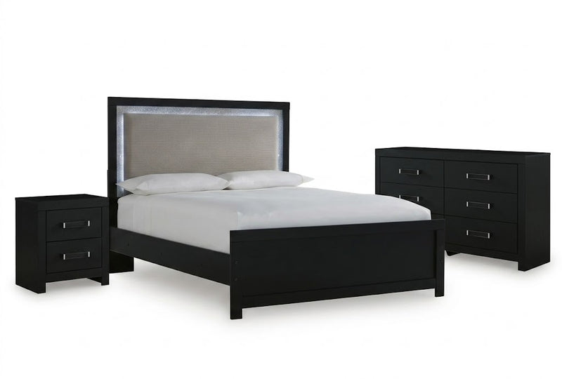 Raechalla Queen Upholstered Panel Bed 3PC Bedroom Set