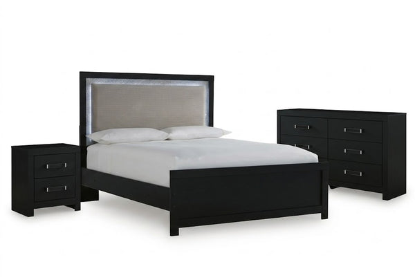 Raechalla Queen Upholstered Panel Bed 3PC Bedroom Set