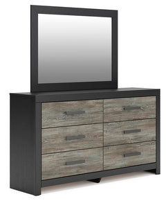 Jonnifer Full Bookcase Bed, Dresser and Mirror