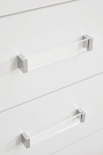 Raechalla Five Drawer Chest in Matte White