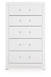 Raechalla Five Drawer Chest in Matte White