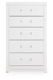 Raechalla Five Drawer Chest in Matte White
