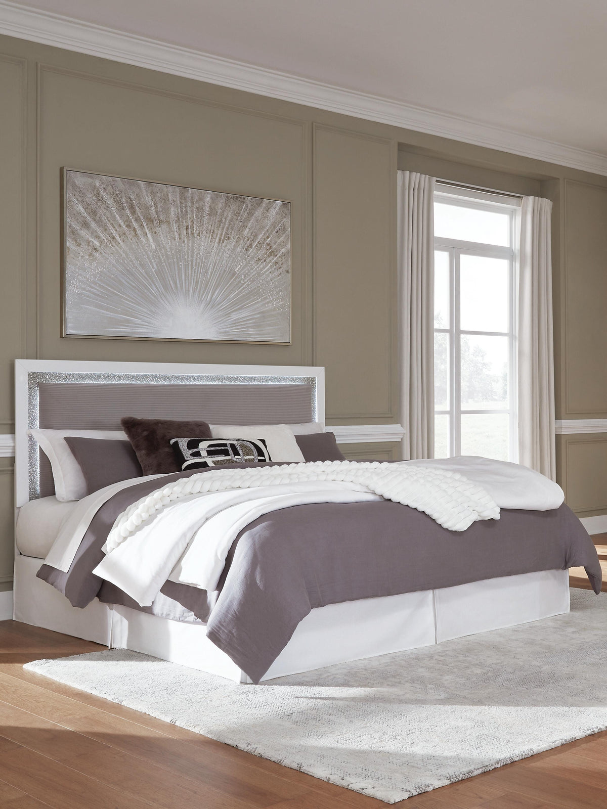 Raechalla King Upholstered Panel Headboard