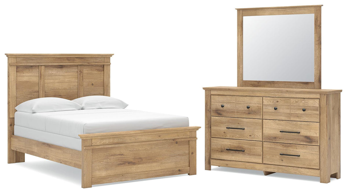 Makidern Full Panel Bed, Dresser and Mirror
