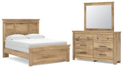 Makidern Full Panel Bed, Dresser and Mirror