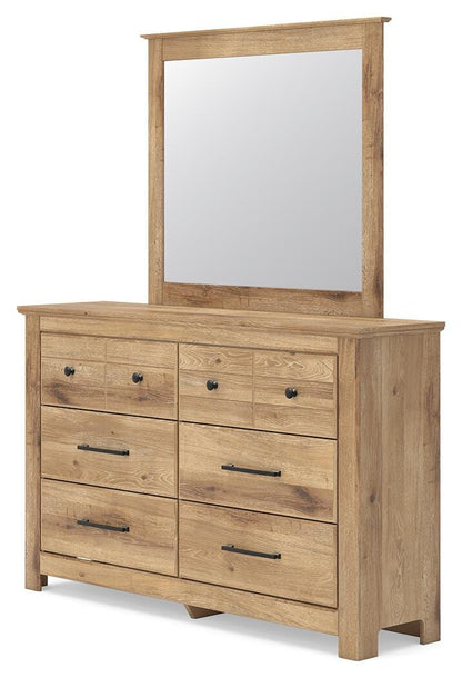 Makidern Queen Panel Storage Bed, Dresser and Mirror