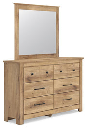 Makidern Queen Panel Storage Bed, Dresser and Mirror