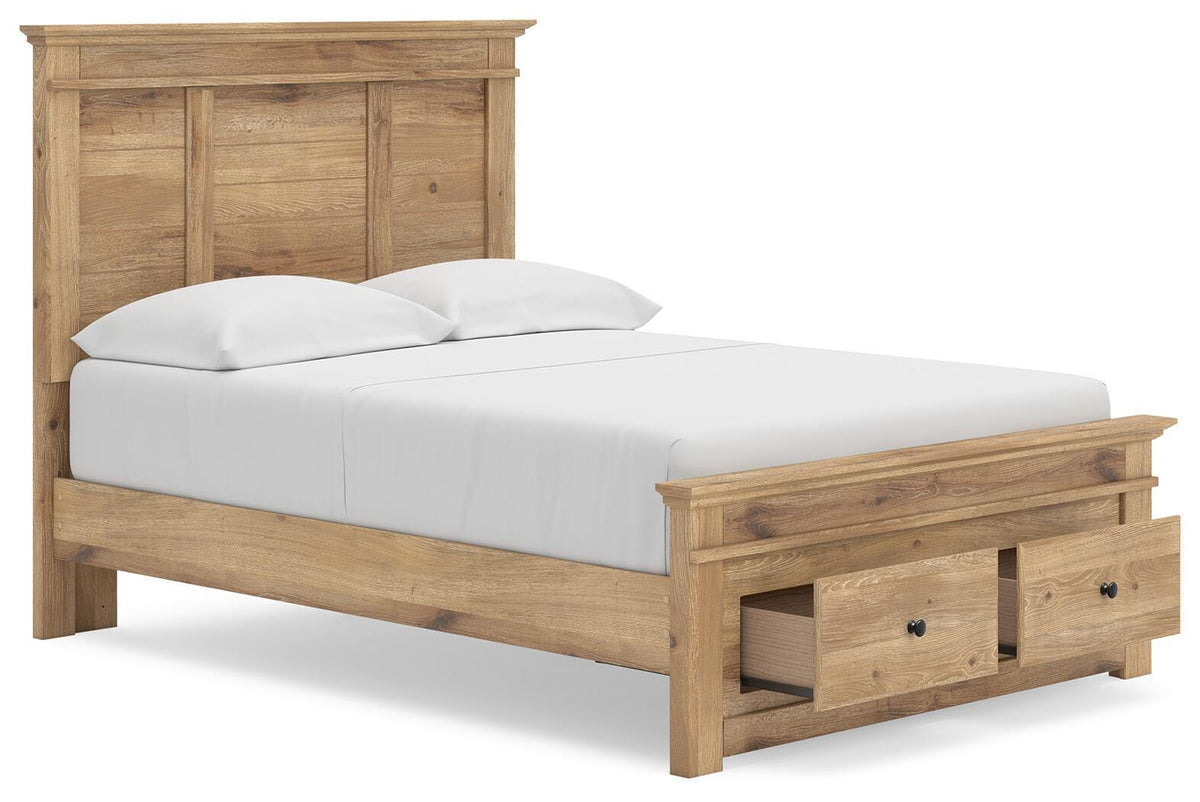 Makidern Full Panel Storage Bed, Dresser and Mirror