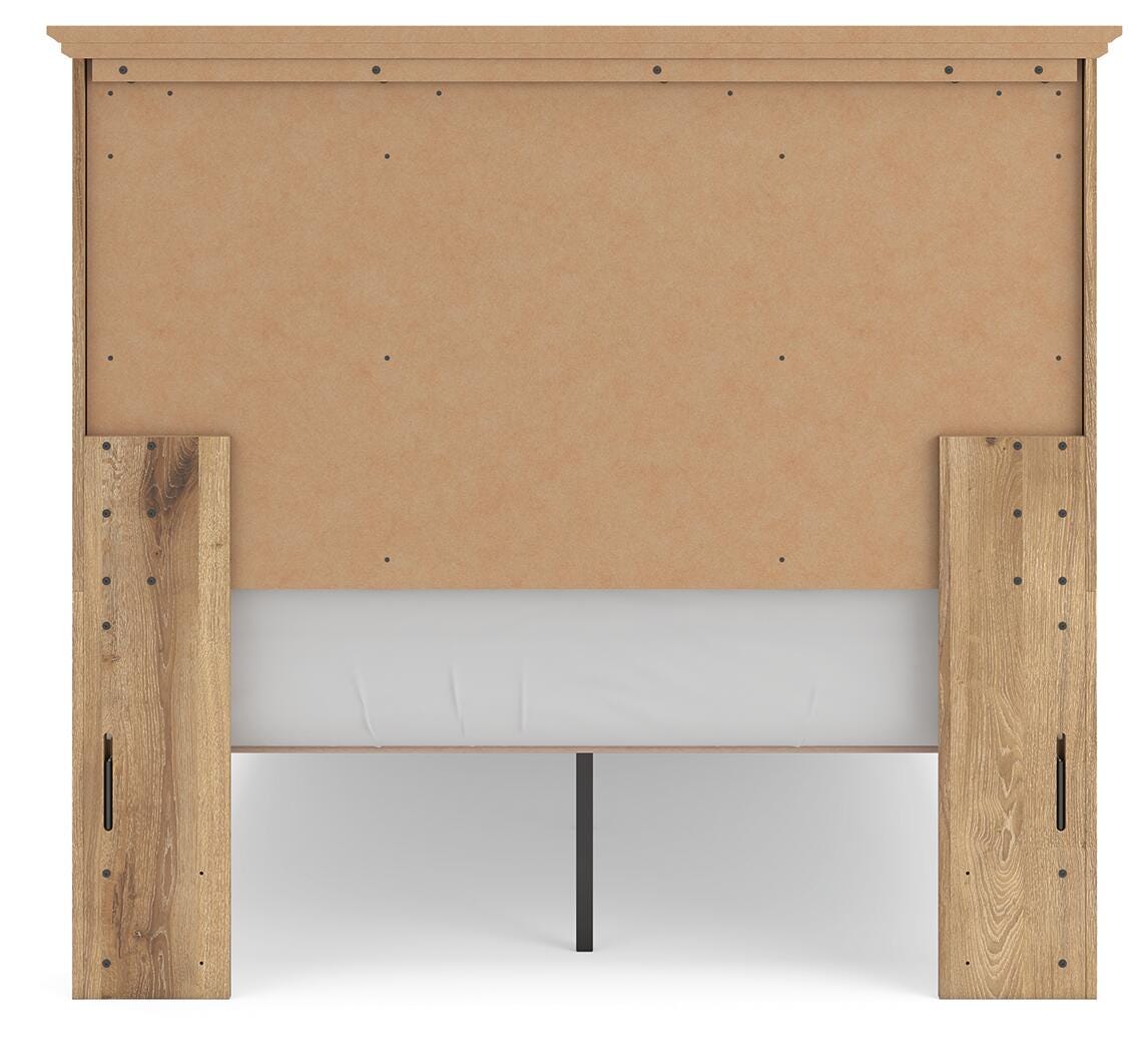 Makidern Full Panel Storage Bed, Dresser and Mirror