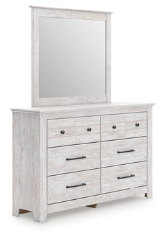 Makidern Queen Panel Storage Bed, Dresser and Mirror