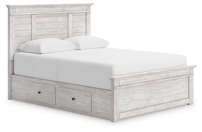 Makidern Queen Panel Storage Bed, Dresser and Mirror