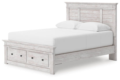 Makidern Queen Panel Storage Bed, Dresser and Mirror