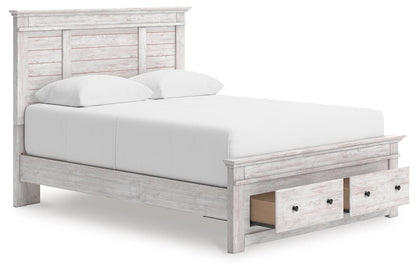 Makidern Queen Panel Storage Bed, Dresser and Mirror
