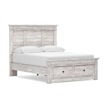 Makidern Full Panel Storage Bed, Dresser and Mirror