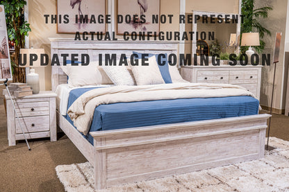 Makidern King Panel Storage Bed, Dresser, Mirror, Chest and Nightstand