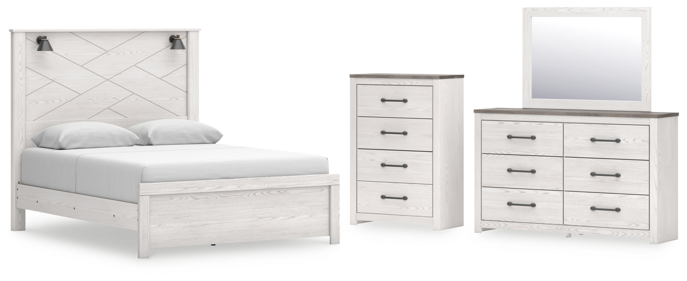 Gerridan Queen Panel Bed, Dresser, Mirror and Chest