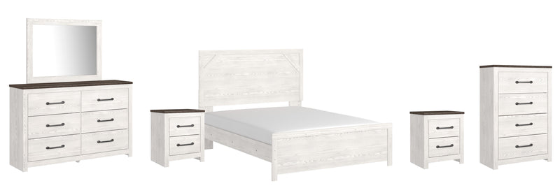 Gerridan Queen Panel Bed with Dresser and Mirror, Chest and 2 Nightstands