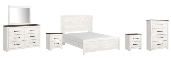 Gerridan Queen Panel Bed with Dresser and Mirror, Chest and 2 Nightstands