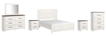 Gerridan Queen Panel Bed with Dresser and Mirror, Chest and 2 Nightstands
