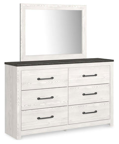 Gerridan 4PC Queen Bedroom Set with Mirrored Dresser & Nightstand