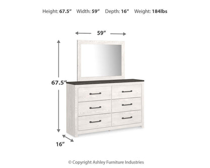 Gerridan 4PC Queen Bedroom Set with Mirrored Dresser & Nightstand