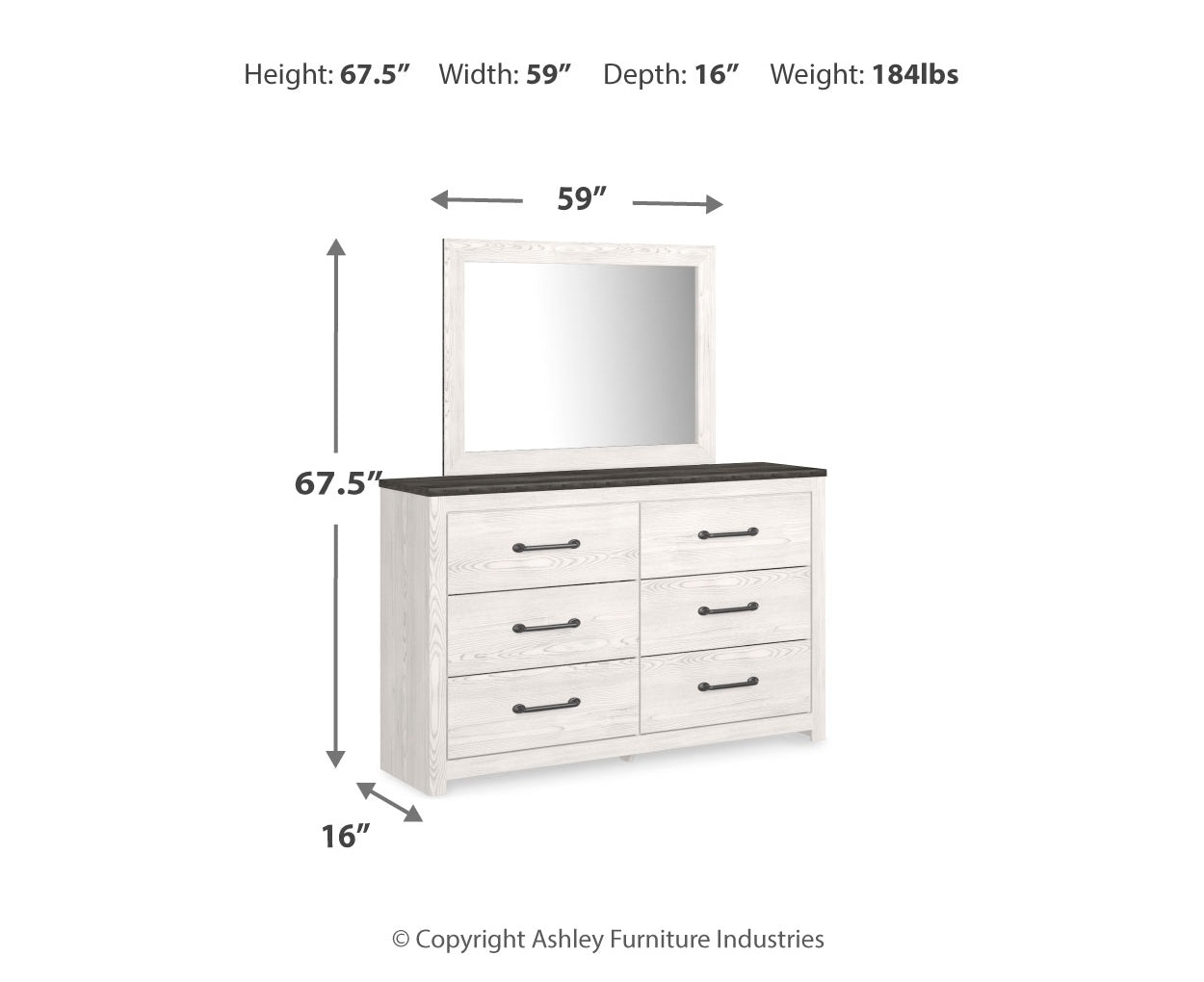 Gerridan Queen Panel Bed, Dresser, Mirror and Chest