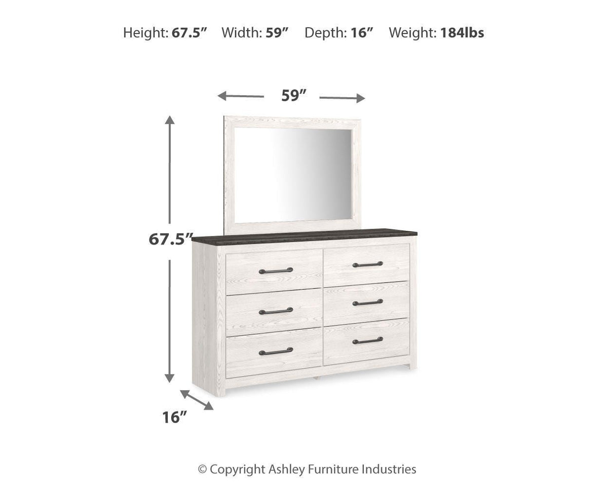 Gerridan Queen Panel Bed with Mirrored Dresser