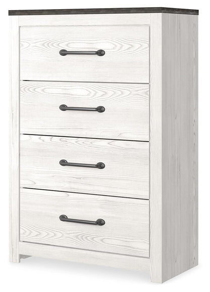 Gerridan Full Panel Bed with Mirrored Dresser, Chest and Nightstand