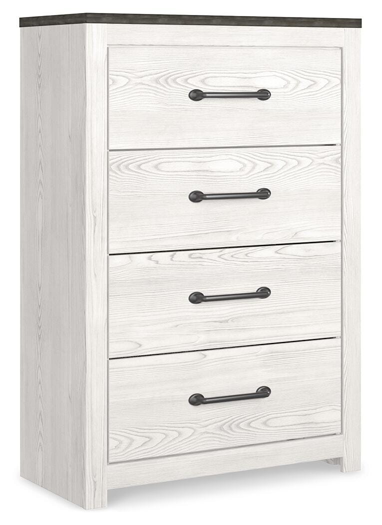 Gerridan Full Panel Bed with Mirrored Dresser, Chest and Nightstand