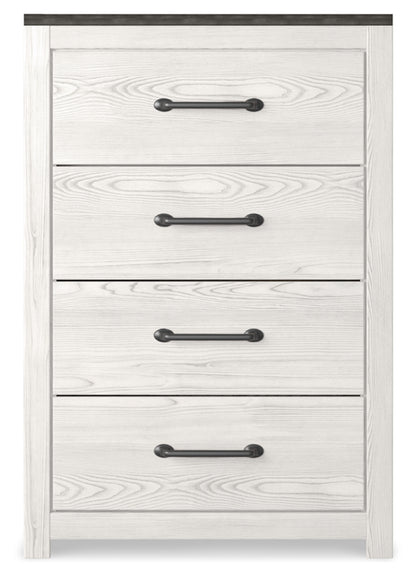 Gerridan King Panel Bed with Mirrored Dresser, Chest and Nightstand