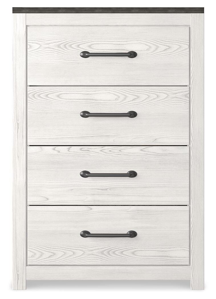 Gerridan Full Panel Bed with Mirrored Dresser, Chest and Nightstand