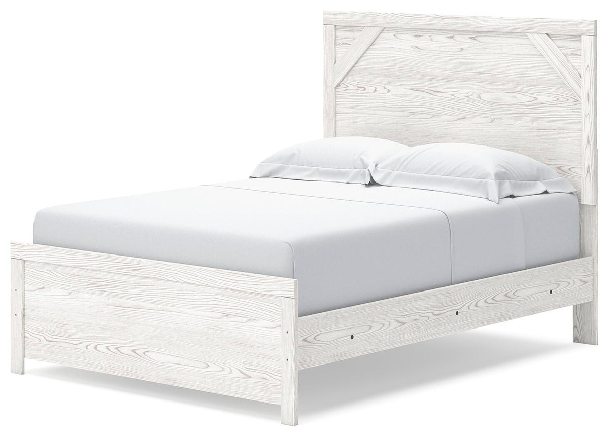 Gerridan Full Panel Bed with Mirrored Dresser, Chest and Nightstand