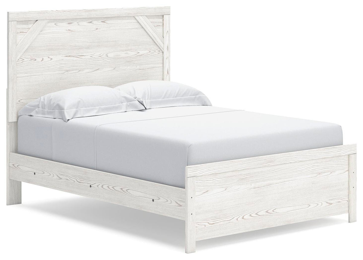 Gerridan Full Panel Bed with Mirrored Dresser, Chest and Nightstand