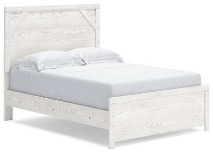 Gerridan Full Panel Bed with Mirrored Dresser, Chest and Nightstand