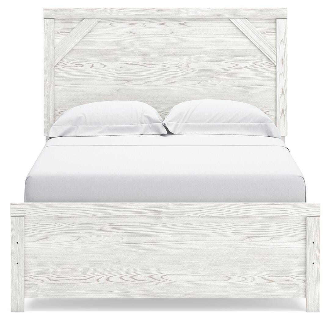 Gerridan Full Panel Bed with Mirrored Dresser, Chest and Nightstand
