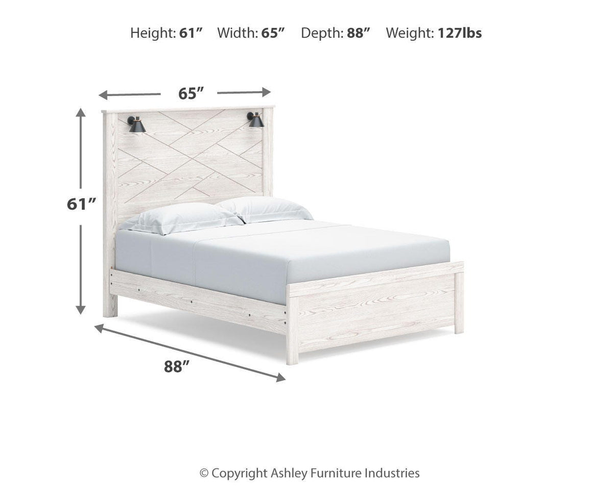 Gerridan 4PC Queen Bedroom Set with Mirrored Dresser & Nightstand