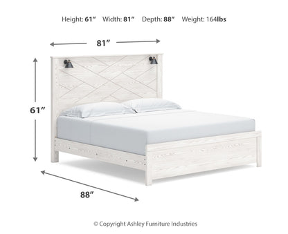 Gerridan King Panel Bed with Mirrored Dresser