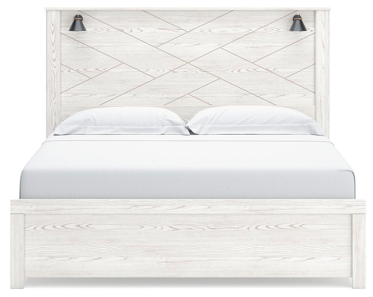 Gerridan King Panel Bed with Mirrored Dresser