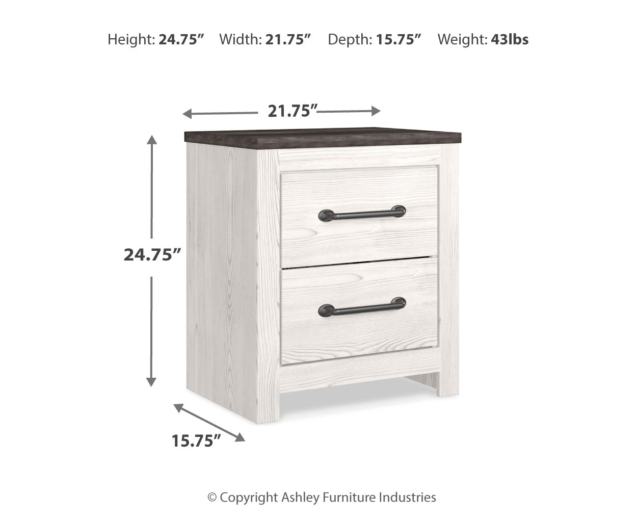 Gerridan Two Drawer Night Stand