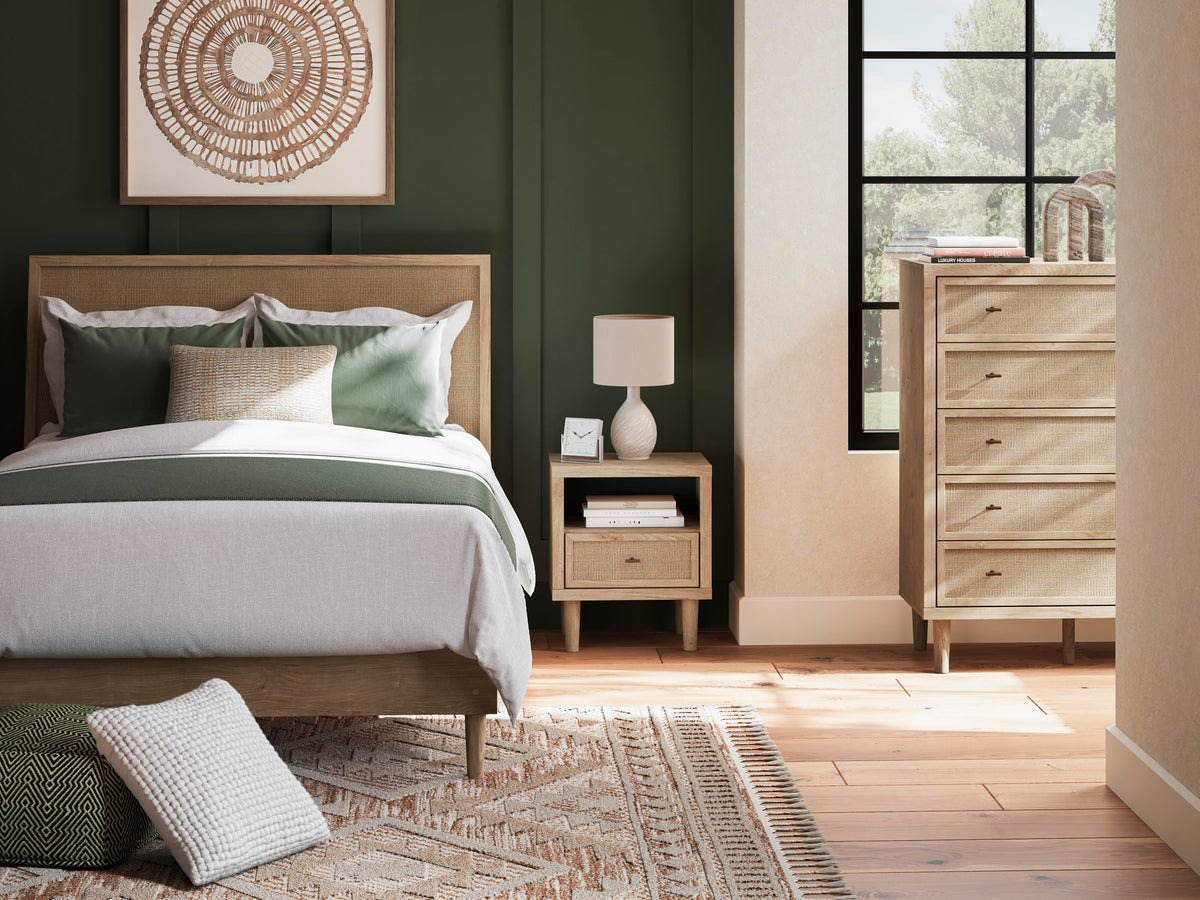 Cielden Queen Panel Bed, Dresser and Nightstand