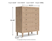 Cielden Five Drawer Wide Chest