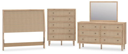 Cielden Full Panel Headboard, Dresser, Mirror and Chest