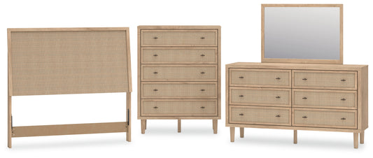 Cielden Full Panel Headboard, Dresser, Mirror and Chest