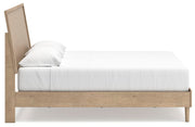 Cielden King Panel Bed with Mirrored Dresser and Nightstand