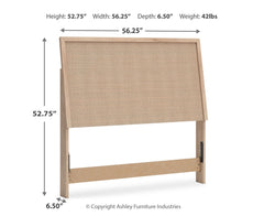 Cielden Full Upholstered Panel Bed with Mirrored Dresser and Nightstand