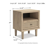Cielden Full Upholstered Panel Bed with Mirrored Dresser and Nightstand
