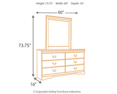 Huey Vineyard Twin Sleigh Headboard Bed with Mirrored Dresser