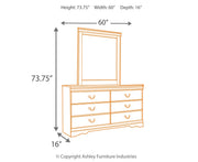 Huey Vineyard Twin Sleigh Bed with Mirrored Dresser, Chest and Nightstand
