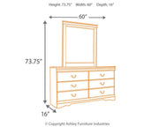 Huey Vineyard Full Sleigh Bed with Mirrored Dresser